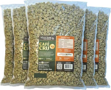 Café em Grão Verde Cru Arábica Boa Doçura Região Vulcânica 82+SCA - 5Kg