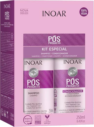 Kit Duo Shampoo e Condicionador Pós Progress, Inoar, 250 Ml