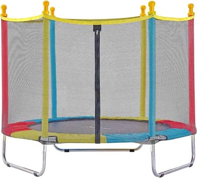 JUSTFUN, Cama Elástica Infantil 1,40M ou 1,80M Trampolim Infantil Cama Elástica Resistente Pula Pula Premium para Área Interna ou Externa Playground Brinquedo Diversão para Crianças Brincar