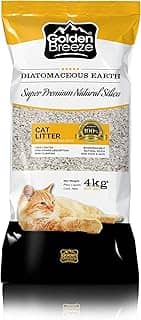 GOLDEN BREEZE areia natural para gatos super premium, 8 libras – leve, não desordena, ecológica – absorve, bloqueia e veda líquidos para melhor controle de odor. Baixa manutenção