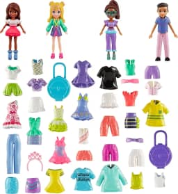 Polly Pocket, Conjunto de Brinquedo Aventuras no Rio com 4 Bonecas e 49 Peças de Moda, Para crianças a partir de 4 anos