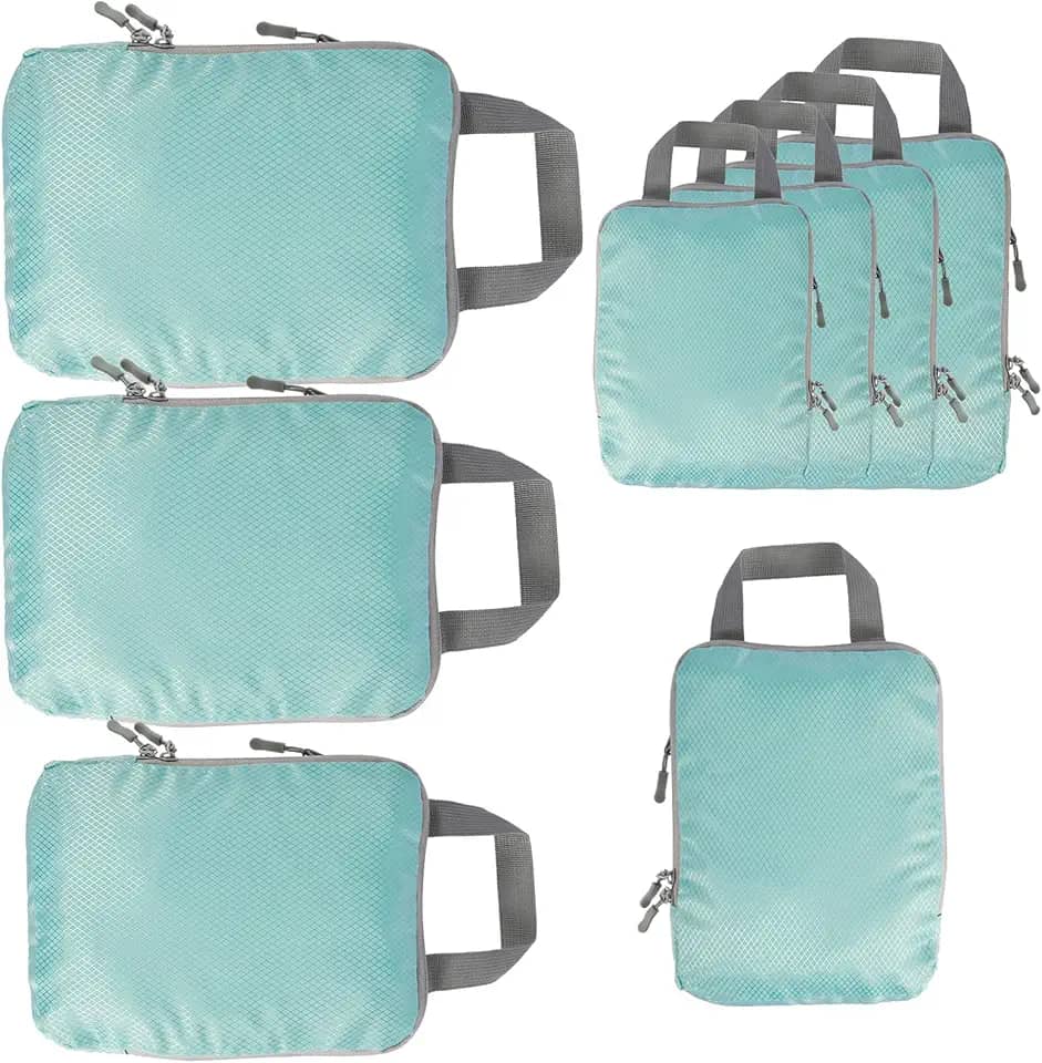 8 unidades de cubos de compressão para organizadores de viagem organizadores para acessórios de viagem cubo organizador de mala reutilizável para malas de viagem