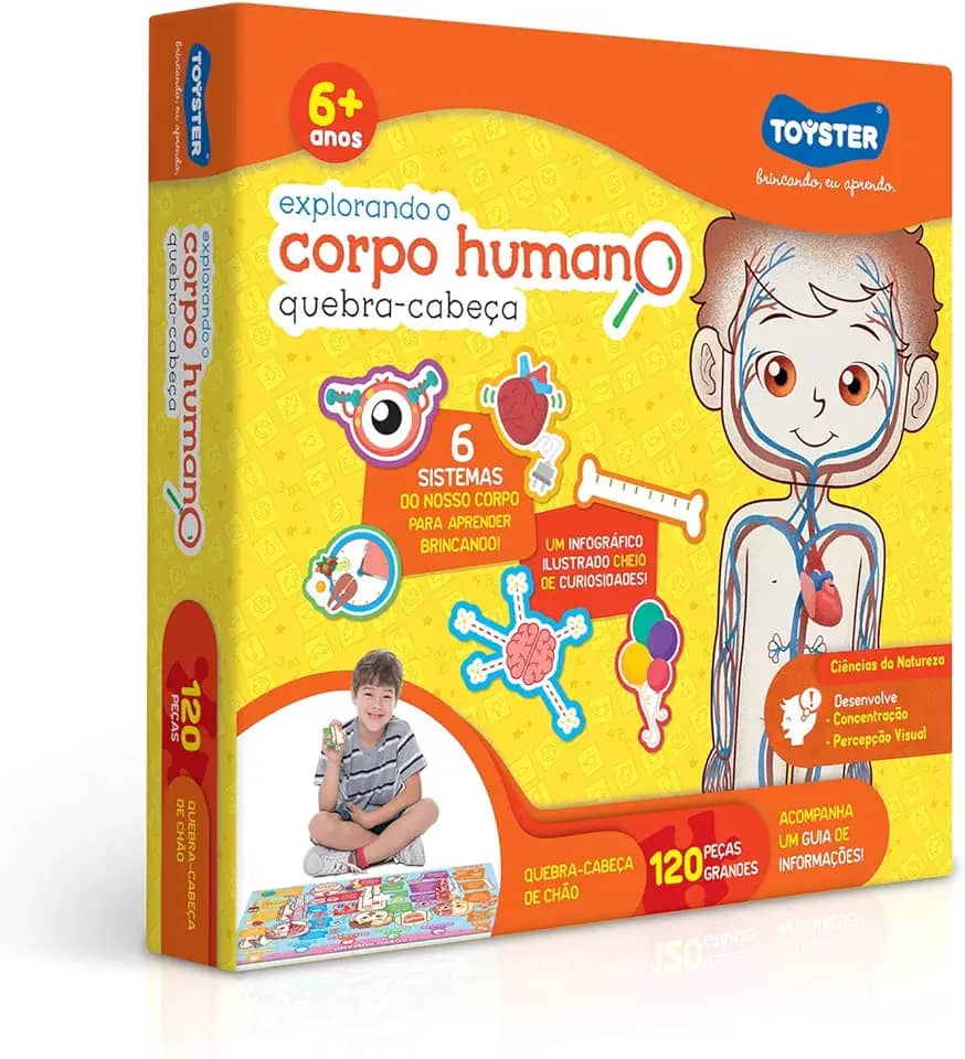Toyster - Quebra-Cabeça: Explorando o Corpo Humano - 120 peças Grandão