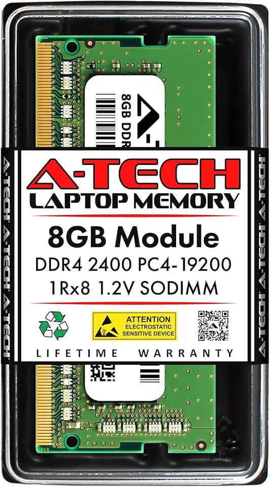 A-Tech Substituição de 8 GB de RAM para CT8G4SFS824A | DDR4 2400MHz PC4-19200 (PC4-2400T) CL17 SODIMM 1Rx8 1,2V Non-ECC SO-DIMM 260 pinos, módulo de memória de notebook