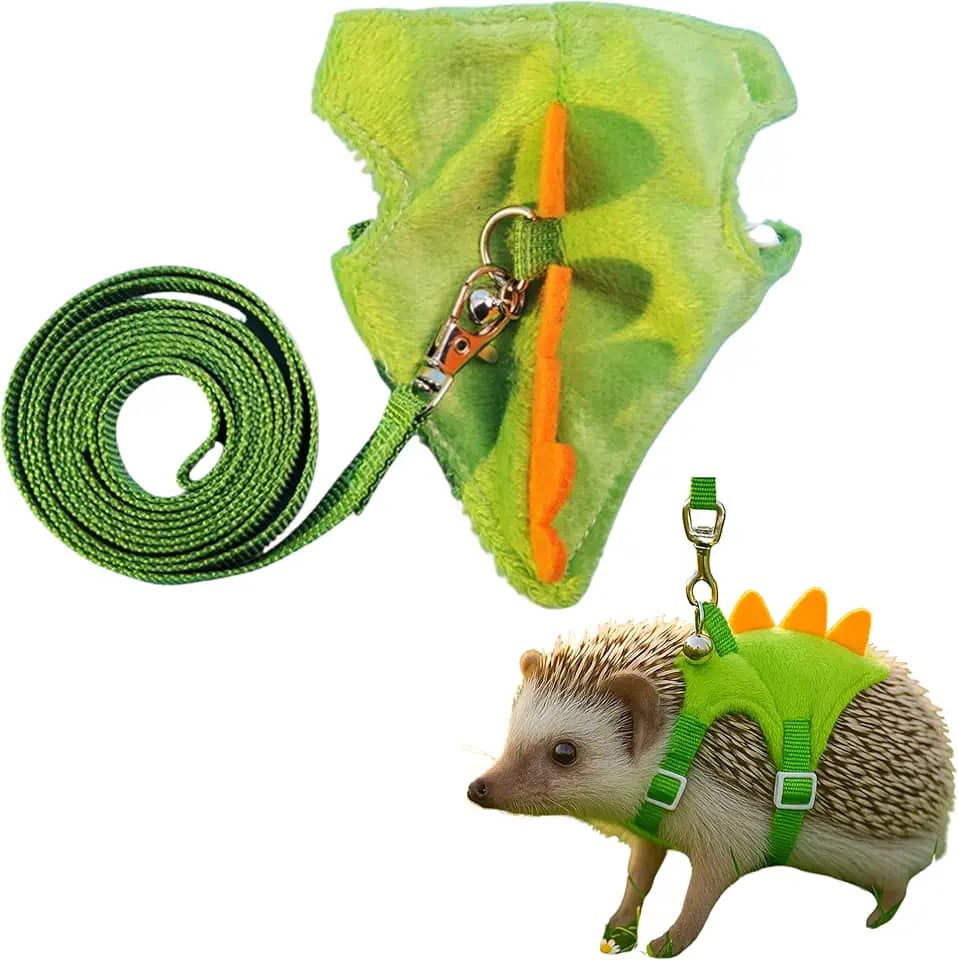 Coleira de ouriço e acessórios de roupas, coleira em forma de dinossauro para treinamento, roupas de hamster para furão, porquinho-da-índia, hamster, acessórios de ouriço, roupas de porquinho-da-índia