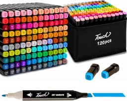 Canetas para Pintar Bobbie Goods, Caneta Touch 120 Cores, para Livro de Colorir, Marcador - Canetinhas Ponta Dupla, Secagem Rápida, Base de Álcool, Não Tóxicas - Para Presente Criativo Antiestresse