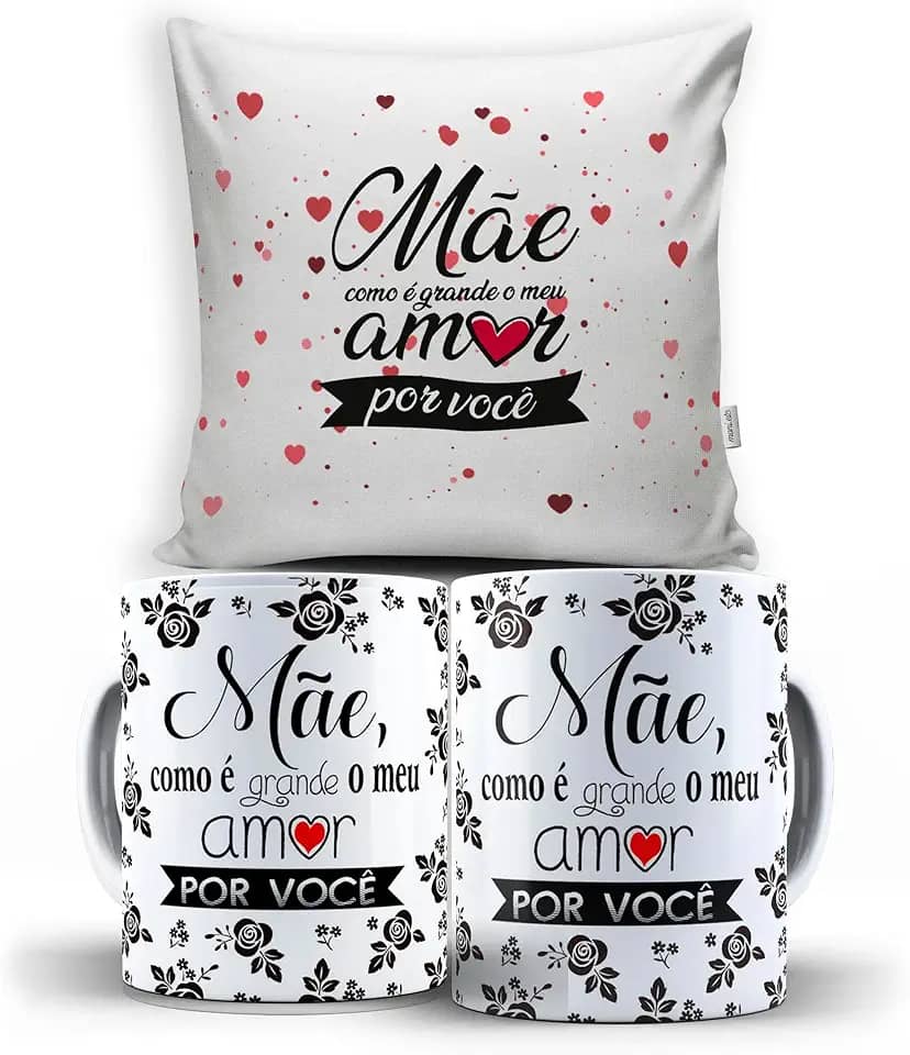 Almofada 40X40 + Caneca Branca Presente Para M?e 3