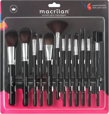Kit com 12 pincéis para maquiagem - KP9-1A, Macrilan