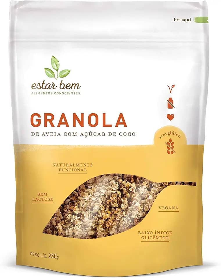 Estar Bem Granola De Aveia E Açúcar De Coco Sem Glúten 250G