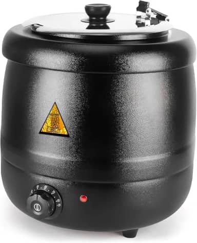 Tigela de Sopa Elétrica de Aço Inoxidável, 10L Sopeira Elétrica, de Bebidas com Aquecimento Isoladodispensador de Bebidas Quentes Distribuido, 220V, Aço Inoxidável