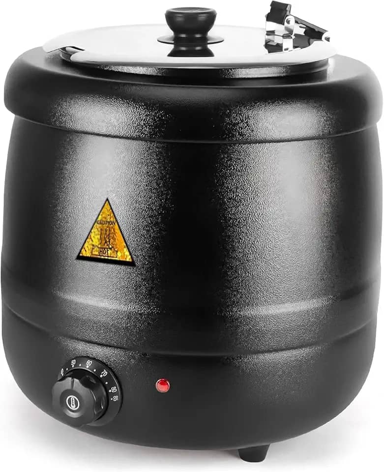 Tigela de Sopa Elétrica de Aço Inoxidável, 10L Sopeira Elétrica, de Bebidas com Aquecimento Isoladodispensador de Bebidas Quentes Distribuido, 220V, Aço Inoxidável