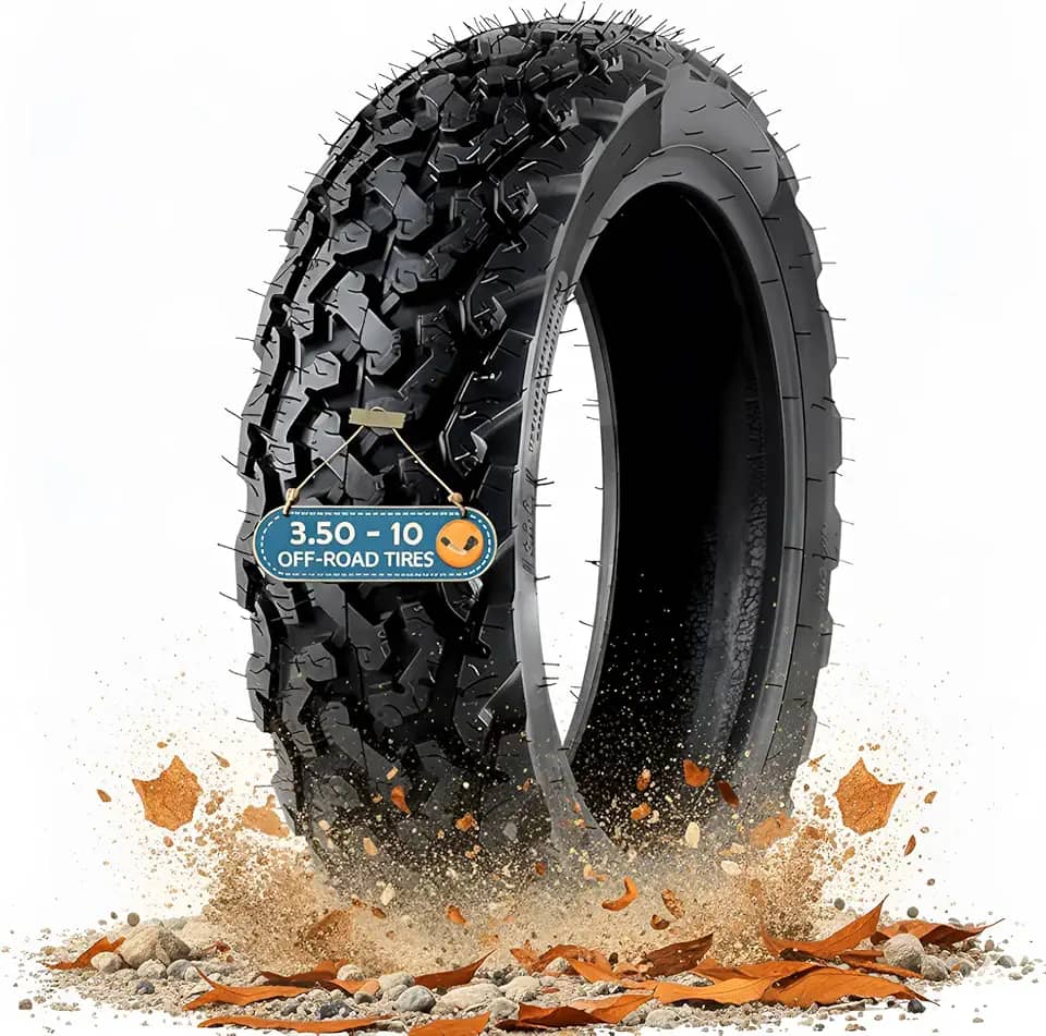 Pneu Knobby 3.50-10 para scooter com degraus em forma de osso antiderrapante antiderrapante off road 3,50 10 llantas sem câmara com haste de válvula, pneu antiderrapante resistente ao desgaste espesso