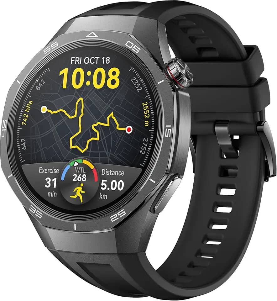 Smartwatch, HUAWEI WATCH GT 5 Pro 46mm, Cerâmica e Titânio, Monitoramento Esportivo Profissional, Mapas de campos de golfe, Até 2 Semanas de Bateria, Compatível com iOS e Android, Preto