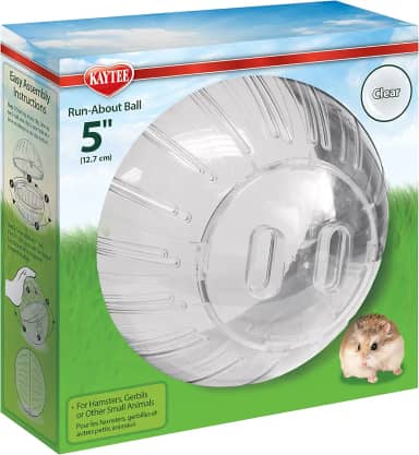 Bola de exercícios Kaytee Run-About para hamsters, 12,7 cm, transparente