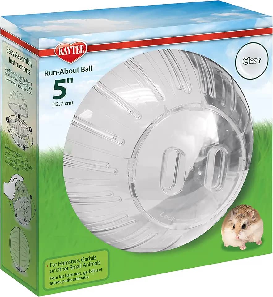 Bola de exercícios Kaytee Run-About para hamsters, 12,7 cm, transparente