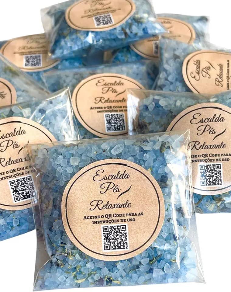 Escalda Pés Lavanda e Camomila Relaxante Oleos Essenciais 15 Unidades 30 Gramas Lembrancinhas Presente para Clientes