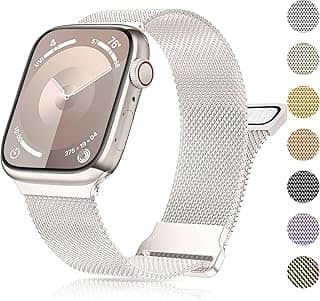 Compatível com 38 mm, 40 mm, 41 mm, 42 mm, 44 mm, 45 mm, 49 mm, malha de aço inoxidável para Ultra 2/Ultra Series 9/8/7/6/5/4/3/2/1/SE