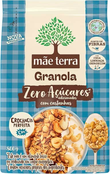 Mãe Terra Granola Tradicional Zero Açúcares 800 g