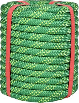 Lopevex Corda de Escalada de 1/2' 50 Pés Verde-48 Fios para Escalada Em Árvores, Corda de Arborista de 1/2 Pol., Corda de Rapel, Corda Trançada de Poliéster E Nylon Estática, Corda de Touro para Puxar