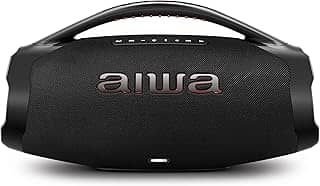 Caixa de Som Boombox Plus AIWA BBS-01-B 200W Bluetooth 5.3-200W RMS - 30 Horas de Bateria - Resistente à Poeira e Água - Preto