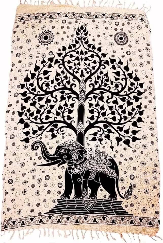 Canga Praia Poliéster Diversas Estampas Divindades Africanas Indianas Budistas Beach Bali Moda Praia (Arvore da Vida Areia)