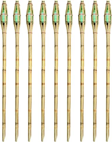 Kit com 4 Tochas de Bambu 130cm para Iluminação e Decoração de Jardim, Festa, Luau e Eventos - AMK