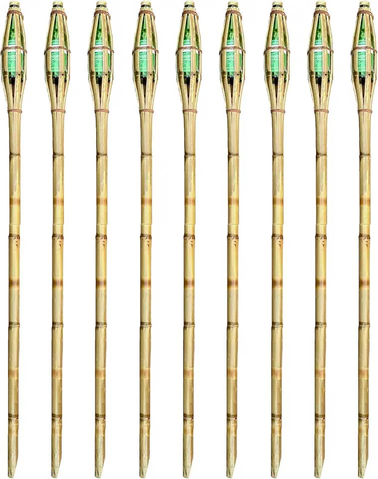Kit com 4 Tochas de Bambu 130cm para Iluminação e Decoração de Jardim, Festa, Luau e Eventos - AMK