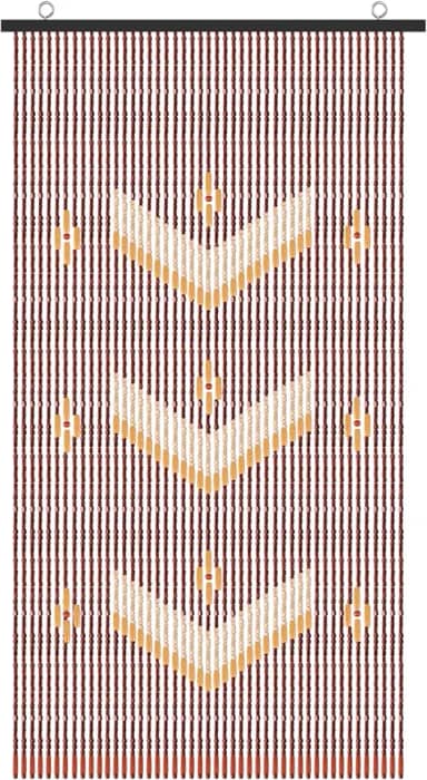 ANMINY Cortina de madeira natural com contas de bambu divisor de sala de madeira decorativo feito à mão cortina de cordão de contas de porta persianas painel de parede para porta restaurante decoração de casa 88,9 cm por 190,5 cm - flor em V triplo