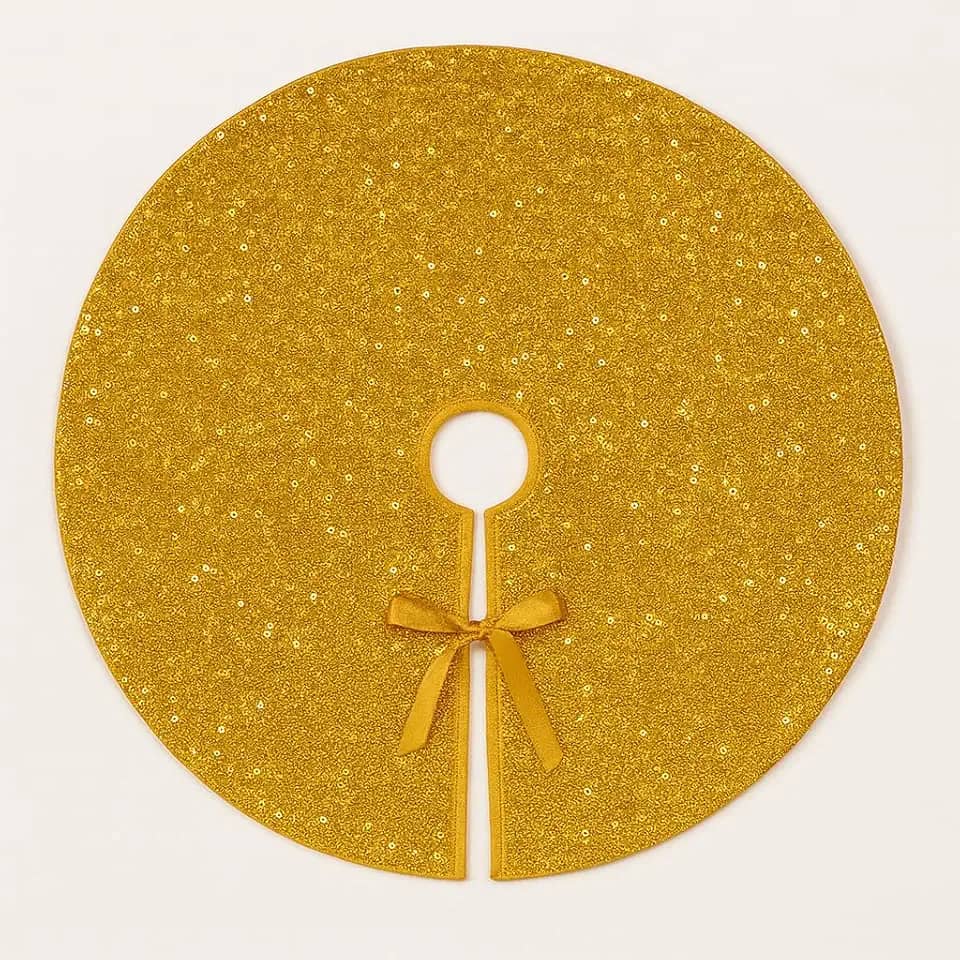 Saia de Árvore de Natal 60cm Shine Brilhos (Dourado)