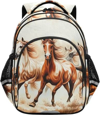 Mochila infantil infantil Horses Running Wind, leve, para escola primária, livro fofo, mochila infantil para meninos