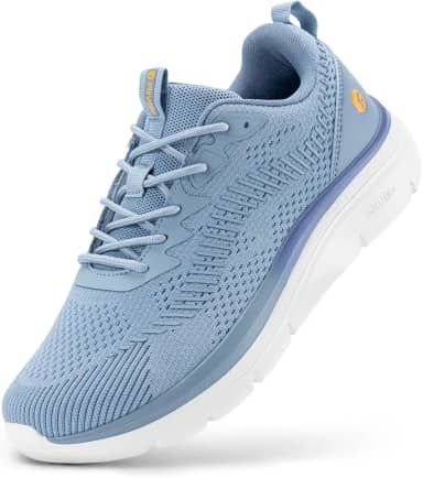 Tênis masculino de caminhada largo, ortopédico confortável, leve, tênis de ginástica para fascite plantar - Cloud Wanderer V20, Azul nublado, 10.5 X-Wide