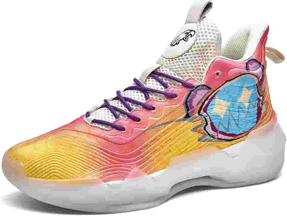 Tênis de basquete neutro unissex cano alto antiderrapante luz noturna tênis de corrida resistente ao desgaste calçados esportivos