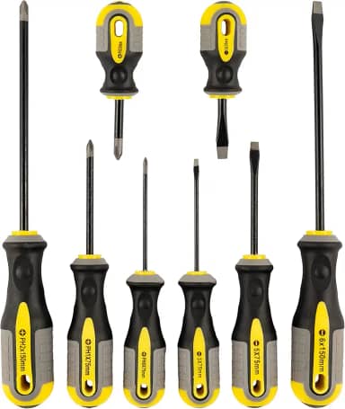 EDA Chaves De Fenda E Phillips Cromo Vanádio Eda Prateado Preto Amarelo/ Cinza 8 Peças