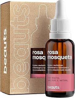 Óleo de Rosa Mosqueta Pura - Clareador, Hidratante e Antioxidante - Para Manchas, Rugas, Estrias e Melhor Elasticidade - Uso Facial, Oleo Corporal e Cabelos - 100% Puro Natural Vegano - 30 mL Beauts