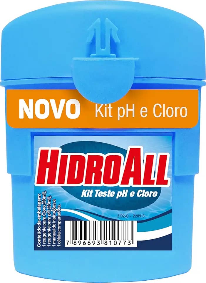 HidroAll Análise Kit T|este pH e Cloro