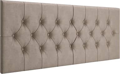 Cabeceira Estofada Captonê Suspensa Para Cama Box Casal 1,40 Suede (Bege)
