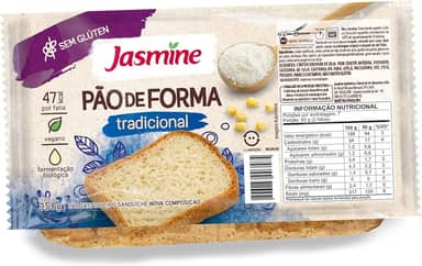 Jasmine Pão de Forma Tradicional Sem Glúten 350g