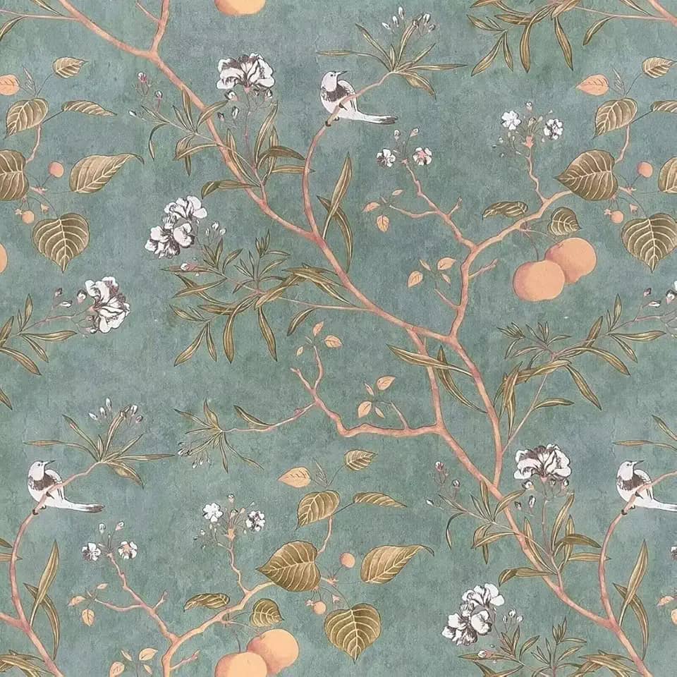 Inova Papel de Parede Adesivo Floral Lavável Flor Adesivo Rolo 5 Metros (Galhos)