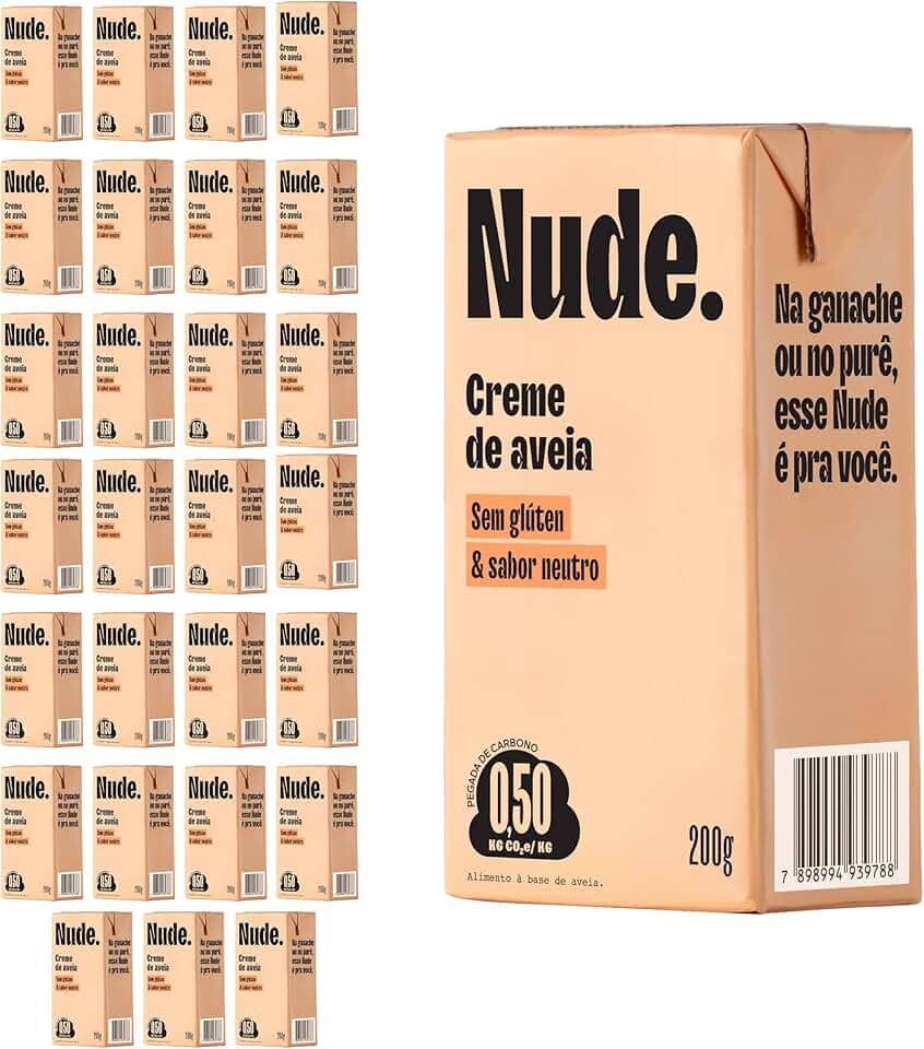 Pack Nude Creme de Aveia Sem Glúten 200g - Caixa 27 Unidades