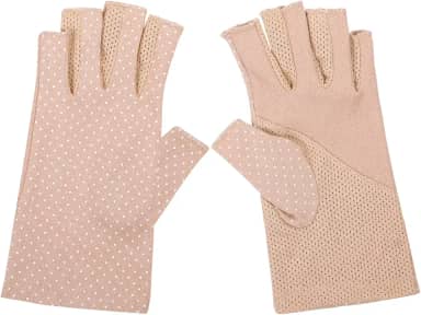 Luvas cáqui com proteção UV respiráveis, luvas sem dedos, luvas de meio dedo para dirigir, andar de pesca, golfe, atividades ao ar livre