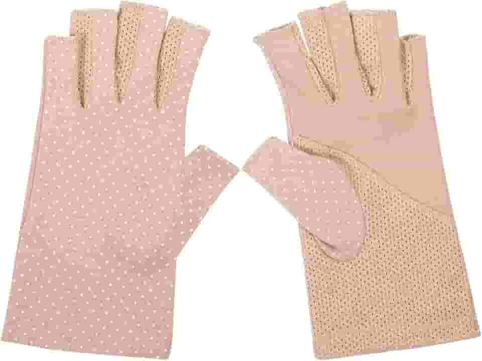 Luvas cáqui com proteção UV respiráveis, luvas sem dedos, luvas de meio dedo para dirigir, andar de pesca, golfe, atividades ao ar livre