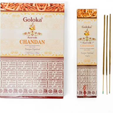 YOGATERIA Incenso Indiano Massala Sândalo Natural Orgânico Goloka 12 caixinhas (12 caixinhas)