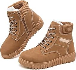 Botas femininas de cano curto e botas impermeáveis para mulheres pretas botas de caminhada botas de combate antiderrapantes para neve para trabalho ao ar livre