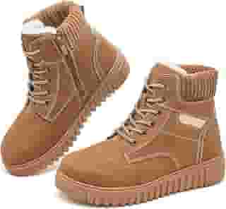 Botas femininas de cano curto e botas impermeáveis para mulheres pretas botas de caminhada botas de combate antiderrapantes para neve para trabalho ao ar livre