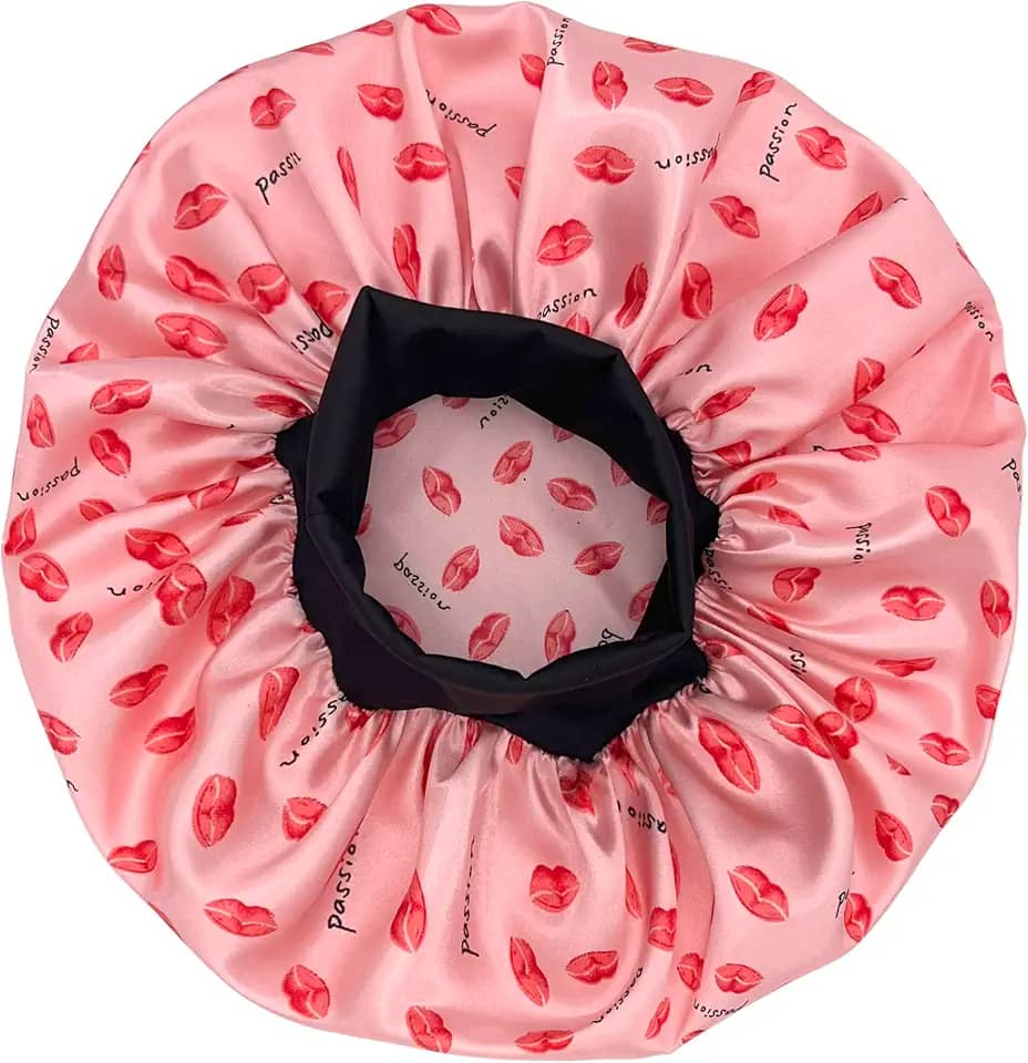Touca de cetim de seda para dormir, touca de dormir para homens e mulheres, faixa larga elástica macia para cabelo natural e encaracolado