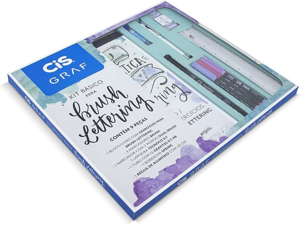 Kit Básico para Lettering com 9 peças CIS, 70.0013, Multicor