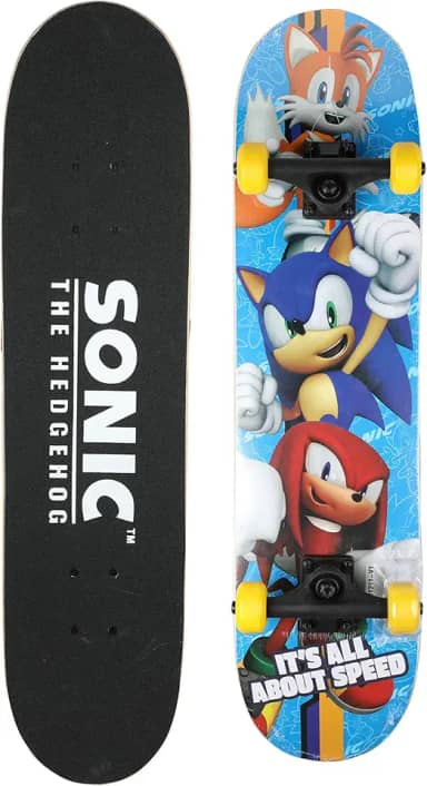 Skate completo de 78,7 cm para deslocamento, cruzeiro e truques, ótimo para crianças e adolescentes, Sonic