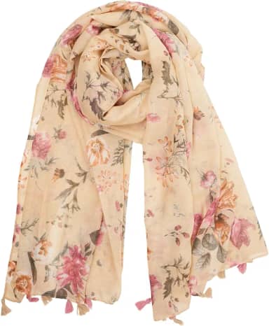 Cachecol grande Boho para mulheres, leve, floral, estampado, outono, inverno, moderno, com franjas, xale