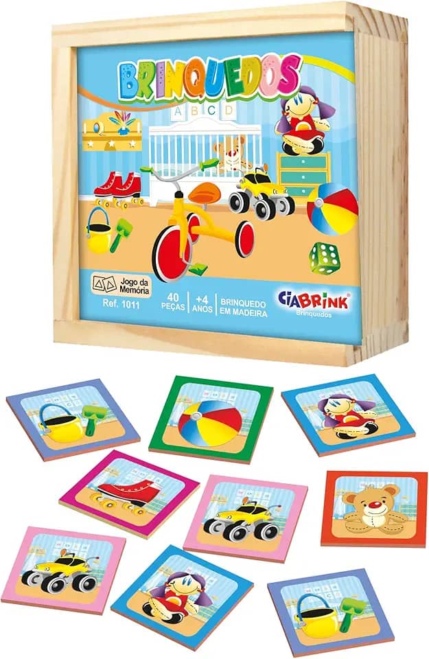 Ciabrink 1011, Memória Brinquedos 40 Peças em Madeira