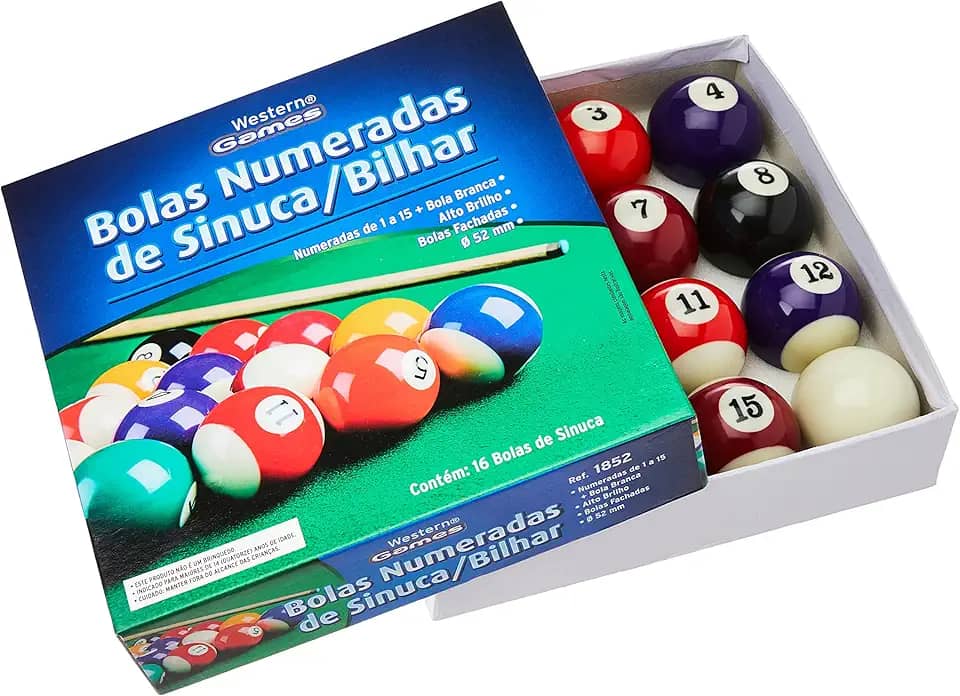 Bolas de sinuca bilhar snooker numeradas 16 peças western